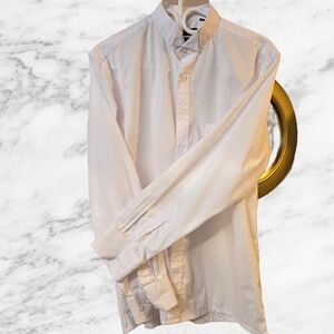 Sergio Louis Italy White Dress Shirt Classic Fit Button Down Mens